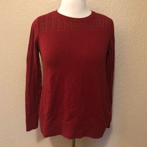 Loft Burgundy Long Sleeve Sweater Size Medium